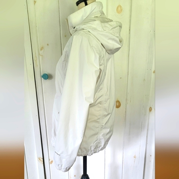 North Face Hyvent Hooded White Rain Jacket Windbreaker - Picture 3 of 15